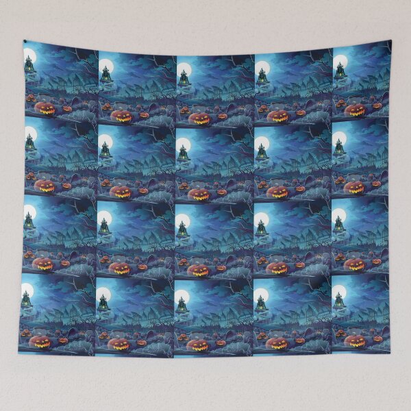 Item preview, Happy Pumpkins On A Beautiful Halloween Night designed and sold by Sam-DesignMart.