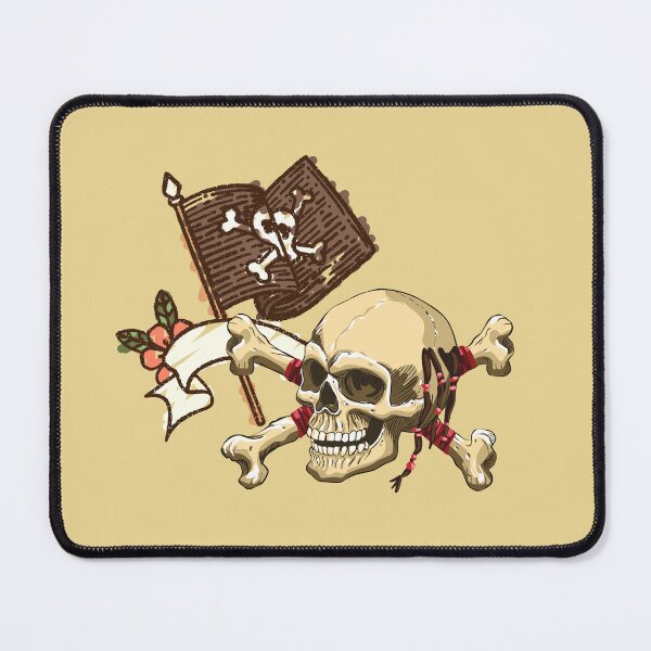 Item preview, Pirate Skull With Waving Flag designed and sold by ArtOfStars.