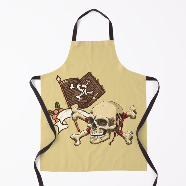 Item preview, Pirate Skull With Waving Flag designed and sold by ArtOfStars.