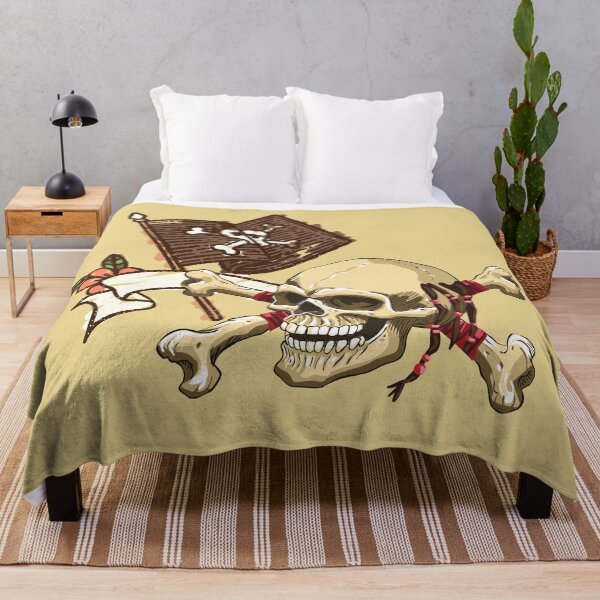 Item preview, Pirate Skull With Waving Flag designed and sold by ArtOfStars.