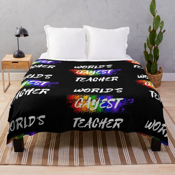 Item preview, World's Gayest Teacher Rainbow Colors For Proud Queer Teachers In Black designed and sold by LuckyKermit.