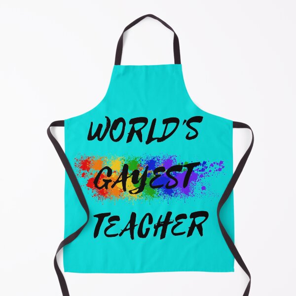 Item preview, World's Gayest Teacher Rainbow Colors For Proud Queer Teachers In Cyan designed and sold by LuckyKermit.