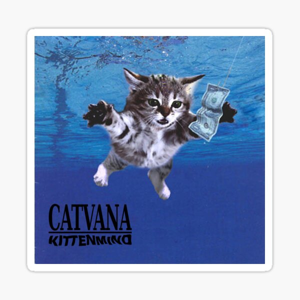 Catvana en nirvana gatito Pegatina