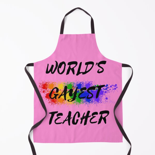 Item preview, World's Gayest Teacher Rainbow Colors For Proud Queer Teachers In Pink designed and sold by LuckyKermit.
