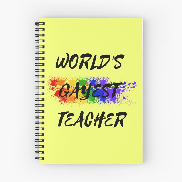 Item preview, World's Gayest Teacher Rainbow Colors For Proud Queer Teachers In Yellow designed and sold by LuckyKermit.