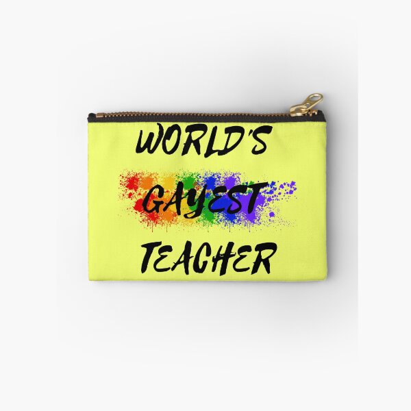 Item preview, World's Gayest Teacher Rainbow Colors For Proud Queer Teachers In Yellow designed and sold by LuckyKermit.