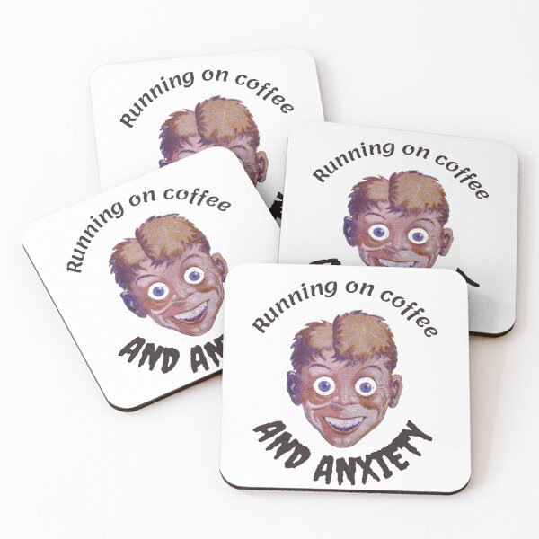Item preview, running on coffee and anxiety - funny designed and sold by PellSilversmith.