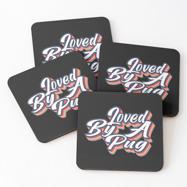 Item preview, Loved By A Pug Cool Typography For The True Pug Lovers Everywhere  designed and sold by Pugstuff.