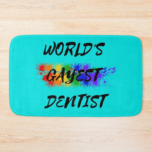 Item preview, World's Gayest Dentist Rainbow Color Splash For Proud Gay Dentists In Cyan designed and sold by LuckyKermit.