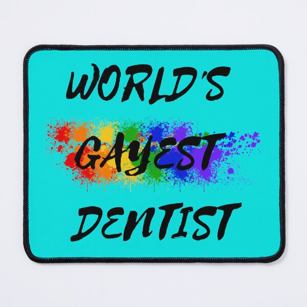 Item preview, World's Gayest Dentist Rainbow Color Splash For Proud Gay Dentists In Cyan designed and sold by LuckyKermit.