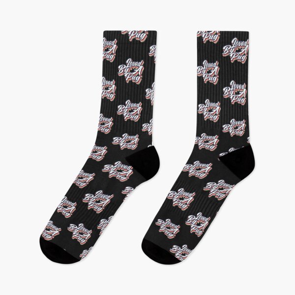 Item preview, Loved By A Pug Cool Typography For The True Pug Lovers Everywhere  designed and sold by Pugstuff.