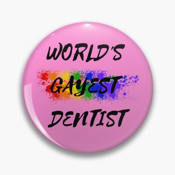 Item preview, World's Gayest Dentist Rainbow Color Splash For Proud Gay Dentists In Pink designed and sold by LuckyKermit.