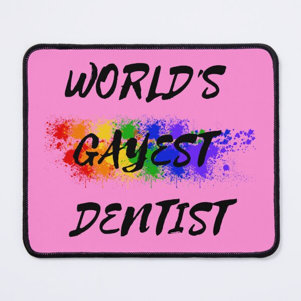 Item preview, World's Gayest Dentist Rainbow Color Splash For Proud Gay Dentists In Pink designed and sold by LuckyKermit.