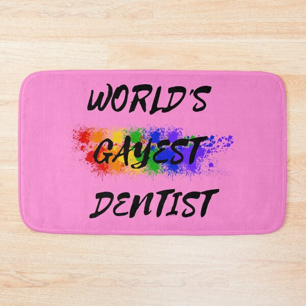 Item preview, World's Gayest Dentist Rainbow Color Splash For Proud Gay Dentists In Pink designed and sold by LuckyKermit.