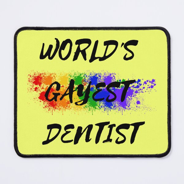 Item preview, World's Gayest Dentist Rainbow Color Splash For Proud Gay Dentists In Yellow designed and sold by LuckyKermit.