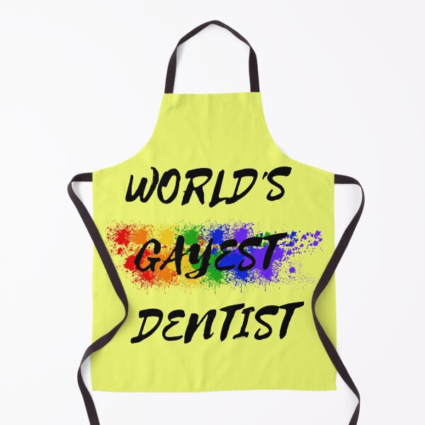 Item preview, World's Gayest Dentist Rainbow Color Splash For Proud Gay Dentists In Yellow designed and sold by LuckyKermit.