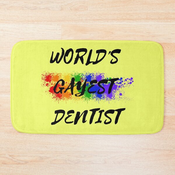 Item preview, World's Gayest Dentist Rainbow Color Splash For Proud Gay Dentists In Yellow designed and sold by LuckyKermit.