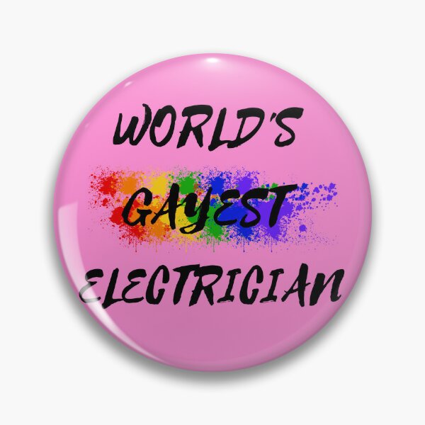 Item preview, World's Gayest Electrician Rainbow Color Splash For Proud Gay Electricians In Pink designed and sold by LuckyKermit.
