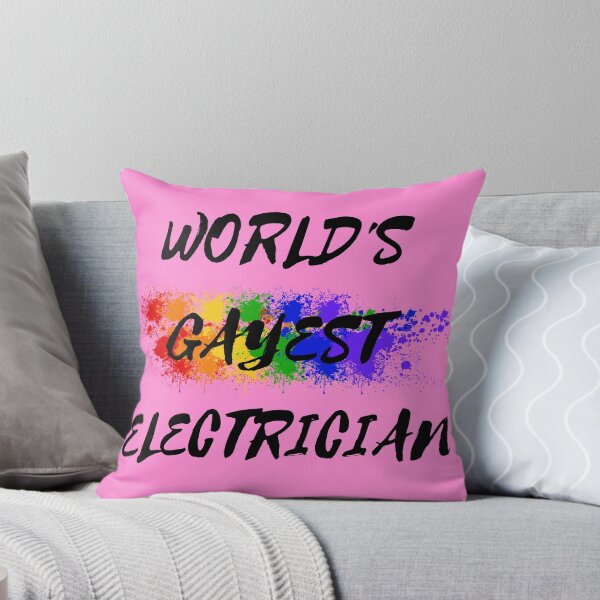 Item preview, World's Gayest Electrician Rainbow Color Splash For Proud Gay Electricians In Pink designed and sold by LuckyKermit.