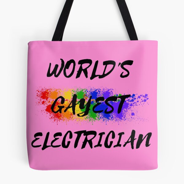 Item preview, World's Gayest Electrician Rainbow Color Splash For Proud Gay Electricians In Pink designed and sold by LuckyKermit.