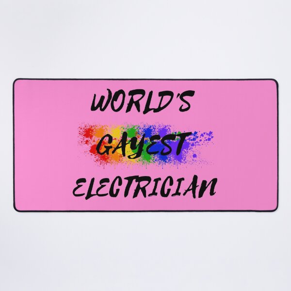 Item preview, World's Gayest Electrician Rainbow Color Splash For Proud Gay Electricians In Pink designed and sold by LuckyKermit.