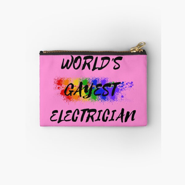 Item preview, World's Gayest Electrician Rainbow Color Splash For Proud Gay Electricians In Pink designed and sold by LuckyKermit.