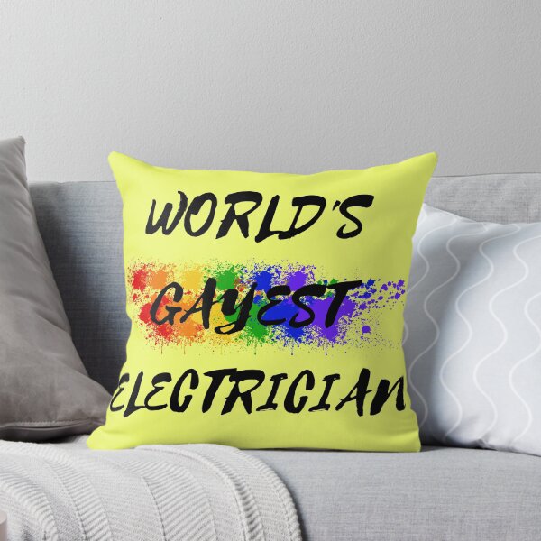 Item preview, World's Gayest Electrician Rainbow Color Splash For Proud Gay Electricians In Yellow designed and sold by LuckyKermit.