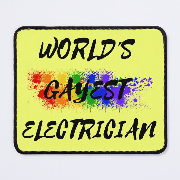 Item preview, World's Gayest Electrician Rainbow Color Splash For Proud Gay Electricians In Yellow designed and sold by LuckyKermit.