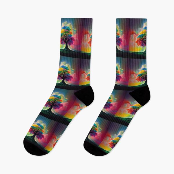 Item preview, Rainbow Soul Tree -Colorful Tree- Cloudy Landscape designed and sold by TeeARTHY.