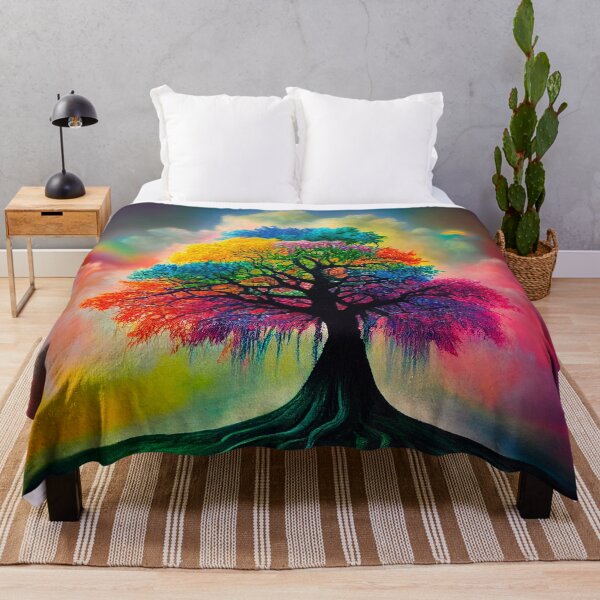 Item preview, Rainbow Soul Tree -Colorful Tree- Cloudy Landscape designed and sold by TeeARTHY.