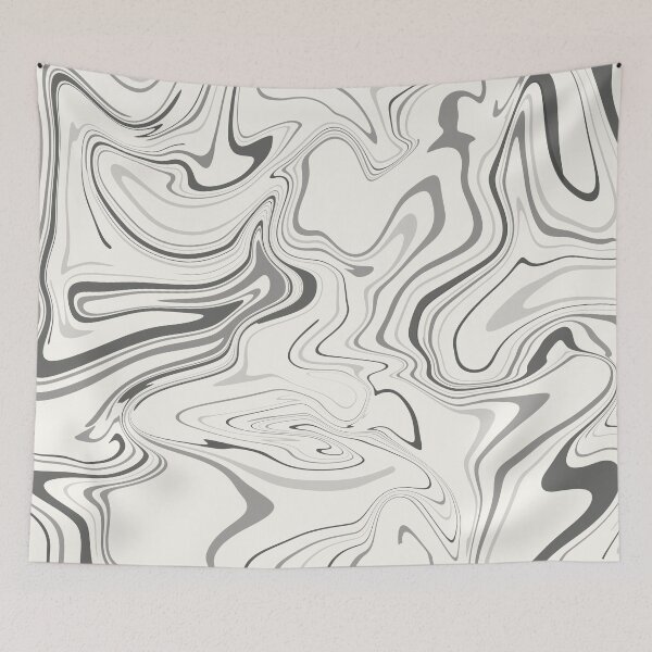 Item preview, Black gray cream modern marble liquid pattern designed and sold by MarzStudio.