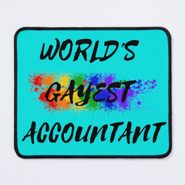 Item preview, World's Gayest Accountant Rainbow Color Splash For Proud Gay Accountants In Cyan designed and sold by LuckyKermit.