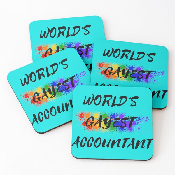 Item preview, World's Gayest Accountant Rainbow Color Splash For Proud Gay Accountants In Cyan designed and sold by LuckyKermit.
