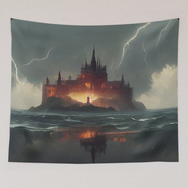 Item preview, Fantasy Gothic Castle in a storm designed and sold by Bratak.
