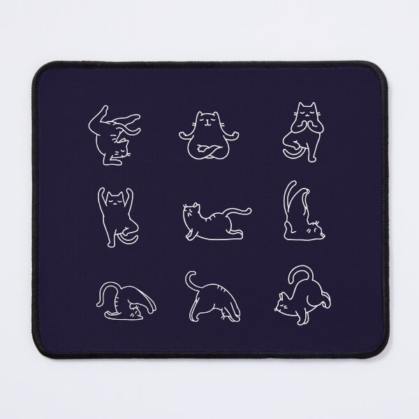 Item preview, White yoga cats designed and sold by Pacesyte.