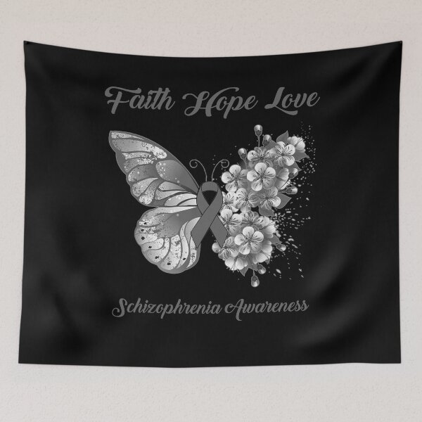 Item preview, Faith Hope Love Schizophrenia Awareness Butterfly Ribbon Gifts designed and sold by Adropine.