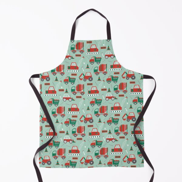 Item preview, Construction Trucks on Christmas Mint designed and sold by latheandquill.