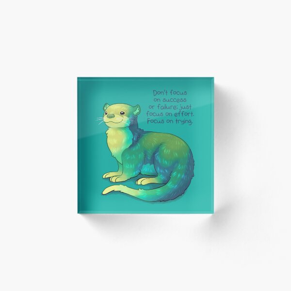 "Focus on Trying" River Otter Acrylic Block