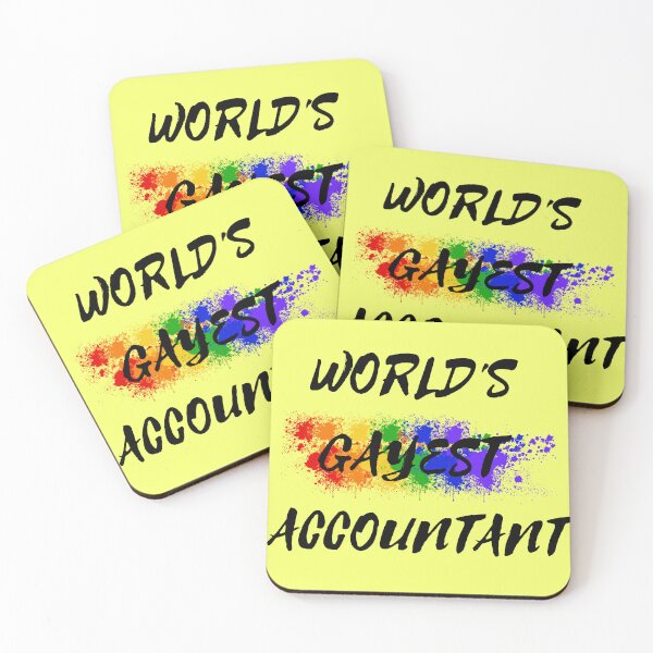 Item preview, World's Gayest Accountant Rainbow Color Splash For Proud Gay Accountants In Yellow designed and sold by LuckyKermit.