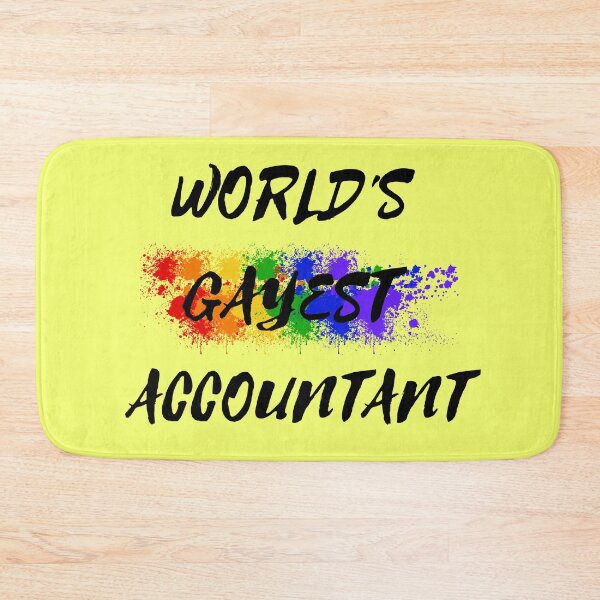 Item preview, World's Gayest Accountant Rainbow Color Splash For Proud Gay Accountants In Yellow designed and sold by LuckyKermit.
