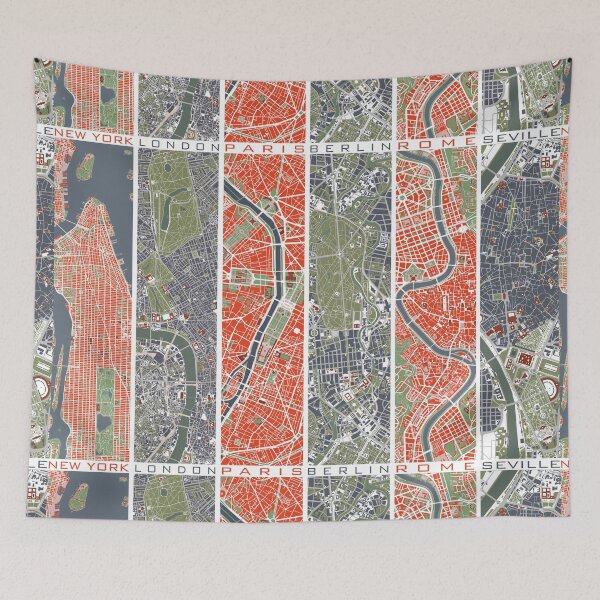 Item preview, Six Cities map designed and sold by PlanosUrbanos.