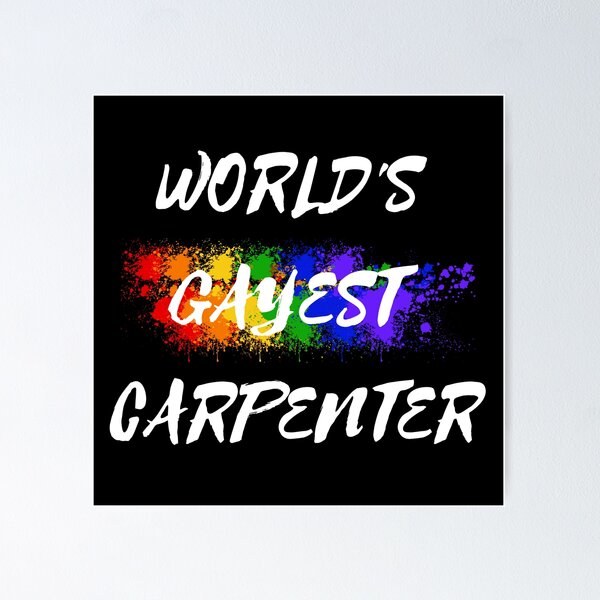 Item preview, World's Gayest Carpenter Rainbow Color Splash For Gay Carpenters For Pride Month In Black designed and sold by LuckyKermit.