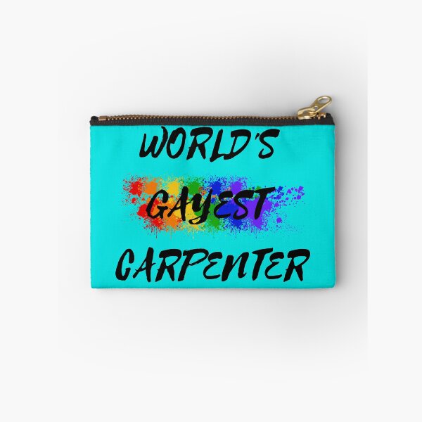 Item preview, World's Gayest Carpenter Rainbow Color Splash For Gay Carpenters For Pride Month In Cyan designed and sold by LuckyKermit.