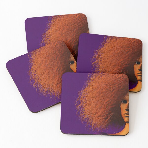 Item preview, Red curly hair on a purple background designed and sold by Digitalekunst.