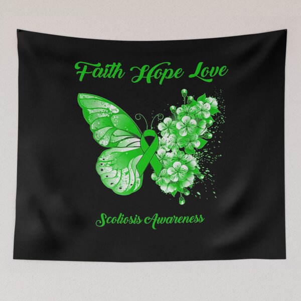 Item preview, Faith Hope Love Scoliosis Awareness Butterfly Ribbon Gifts designed and sold by Adropine.