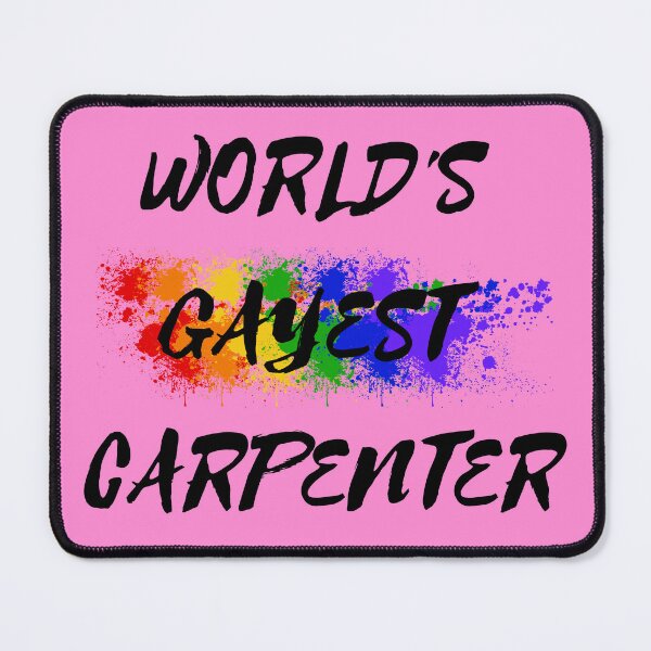 Item preview, World's Gayest Carpenter Rainbow Color Splash For Gay Carpenters For Pride Month In Pink designed and sold by LuckyKermit.