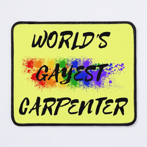 Item preview, World's Gayest Carpenter Rainbow Color Splash For Gay Carpenters For Pride Month In Yellow designed and sold by LuckyKermit.