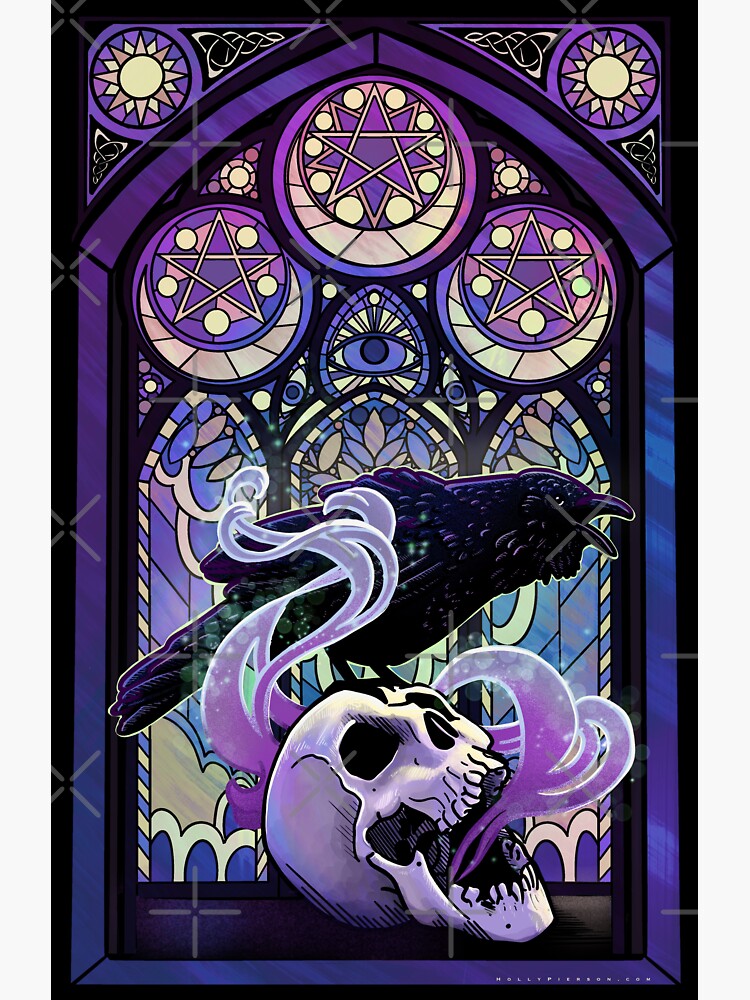 Thumbnail 3 of 3, Sticker, The crow designed and sold by HollyPierson.