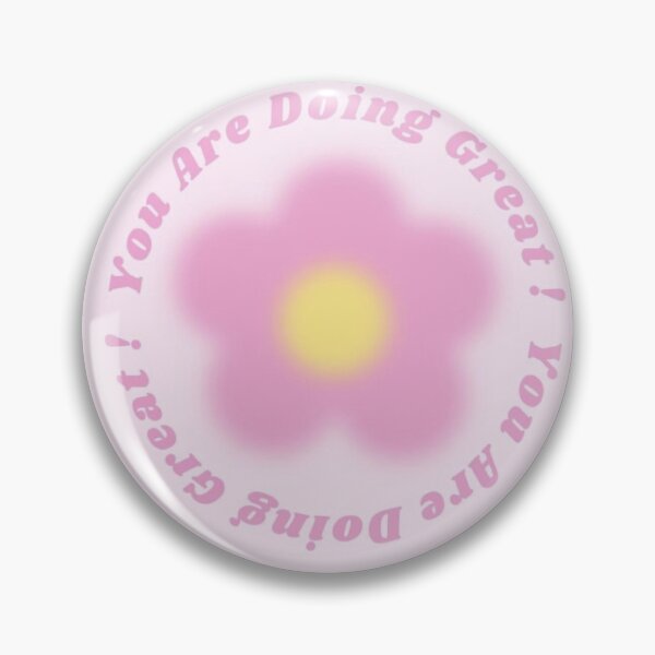 Item preview,  Pink flower by fleur positivity aesthetic pin designed and sold by madebylauren.