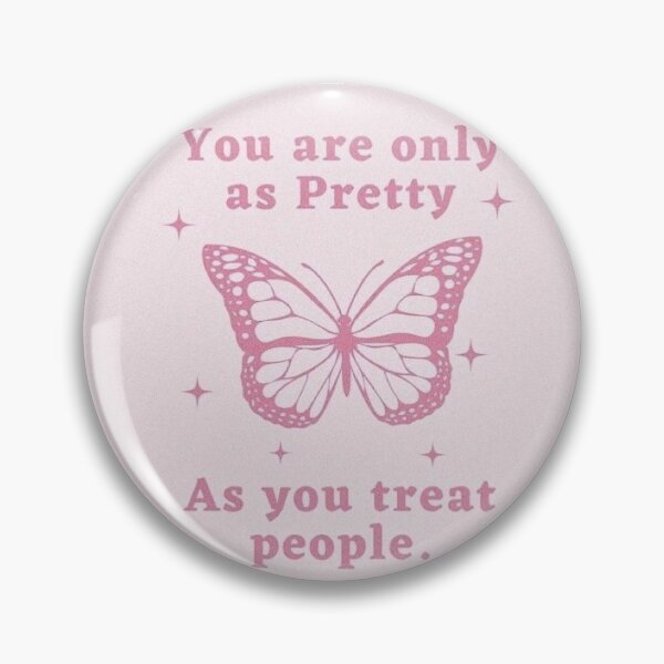 Item preview, Pink butterfly positivity aesthetic pin designed and sold by madebylauren.